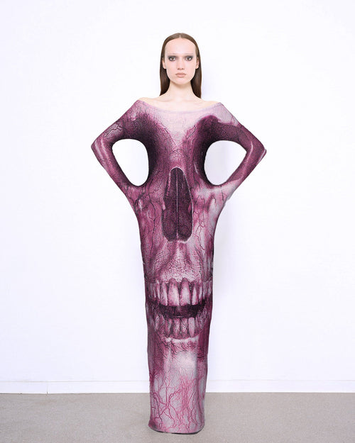 Skull Fine Knit Straight Gown